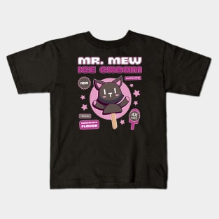 Mr Mew Ice Cream Label Kids T-Shirt